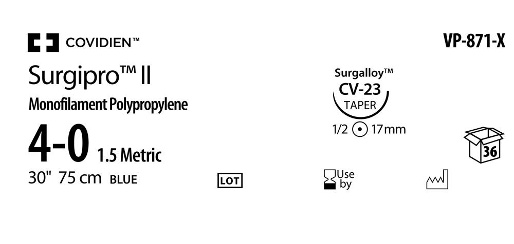 Produktbild - VF000150543 - SURGIPRO™ II 4-0 BLUE 75CM CV-23 X36