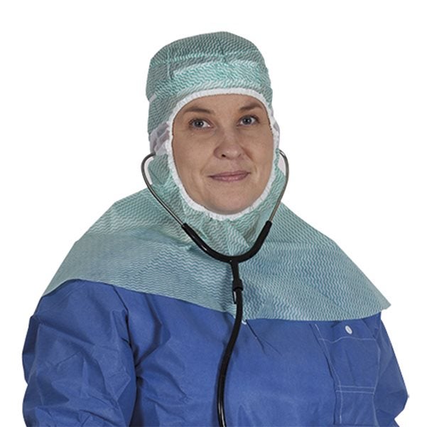 Produktbild - 57867 - MÖSSA HJÄLM AXELTÄCKANDE GRÖN M HÅL F LUPPGLASÖGON/STETOSKOP