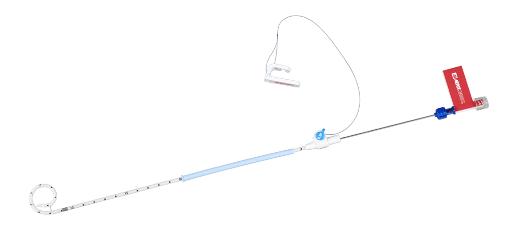 Produktbild - VF000154537 - Pigtail dränagekateter med trådlås 8,5Fr 25cm