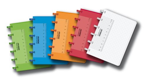 Produktbild - 41092 - Block med utbytbara blad linjerat varierande färger A6