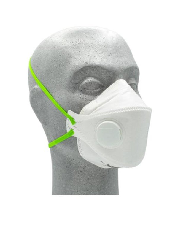 Produktbild - 65075 - ANDNINGSSKYDD M HUVUDB VIT M ÖVERTÄCKT VENTIL KL FFP3 O IIR