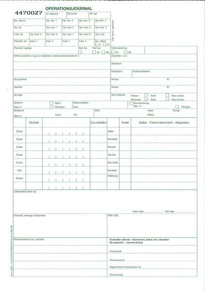 Produktbild - 65617 - Operationsjournal modul 10 med checksiffra