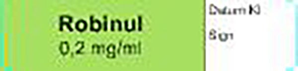 Produktbild - 62643 - Etikett Robinul 0,2mg/ml färgkodad 12x50mm 500st/rulle