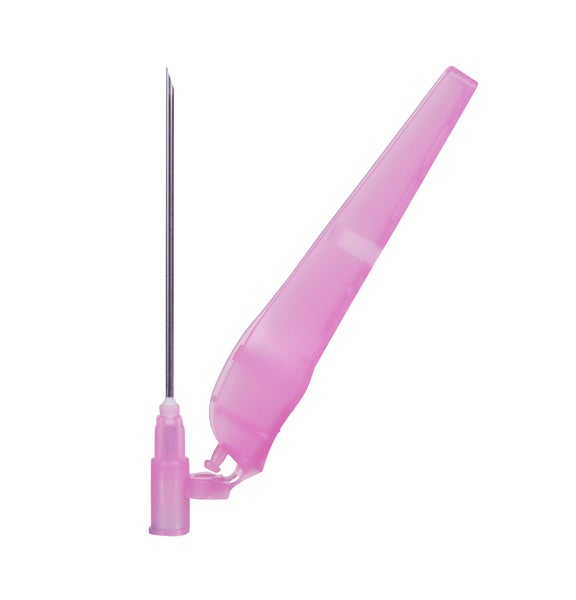 Produktbild - 62250 - Injektionskanyl med stickskydd rosa 21G 1,2x50mm