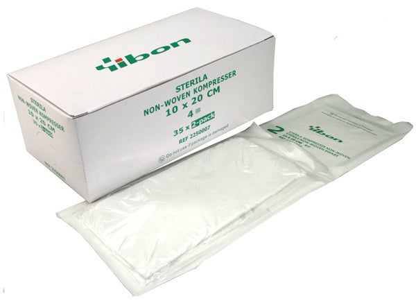 Produktbild - 61980 - Kompress nonwoven 4-lager 10x20cm 2-pack