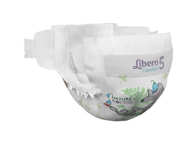 Produktbild - 59657 - Blöja allt-i-ett för barn absorberande 126ml 1,5-2,5kg midja 23-42cm