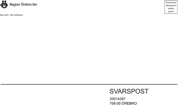 Produktbild - 65277 - Kuvert svarskuvert fukthäftande Region Örebro Län vitt C4 100g