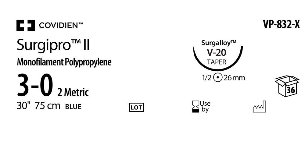 Produktbild - VF000150515 - SURGIPRO™ II 3-0 BLUE 75CM V-20 X36