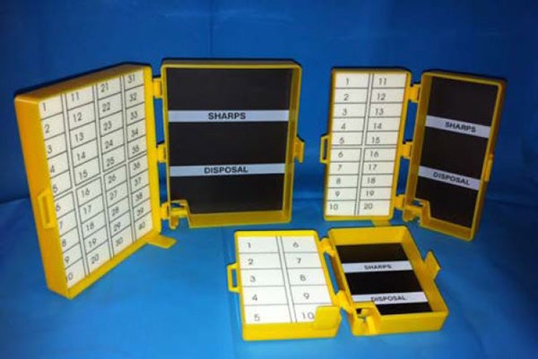 Produktbild - 65380 - Nålask för 10 nålar med bladavdragare skumdyna och magnet