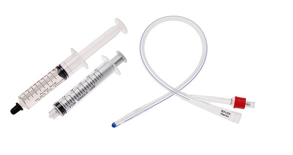 Produktbild - 65349 - Foleykateter Nelaton 2-vägs med förfylld glycerinspruta silikon CH18 10ml 40cm