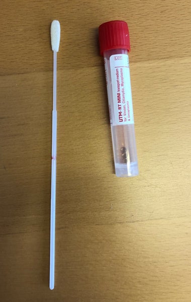 Produktbild - 61130 - Provtagningsset för virus med pinne med stor flockad topp flytande 1ml