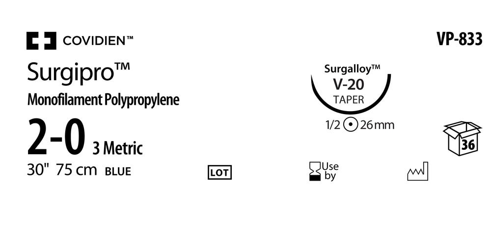 Produktbild - VF000150516 - SURGIPRO™ 2-0 BLUE 75CM V-20 X36