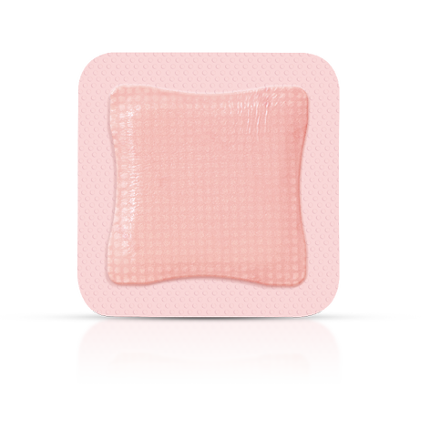 Produktbild - VF7002898 - Polyuretanskumförband tunt med silikonbeläggning och häftkant 7,5x7,5cm