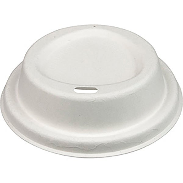 Produktbild - 64195 - Lock med hål bagasse till pappersmugg take away-modell 35,5cl