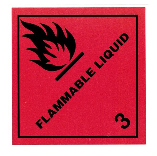 Produktbild - 65514 - Etikett för brandfarlig vätska 10x10cm 100st/rulle
