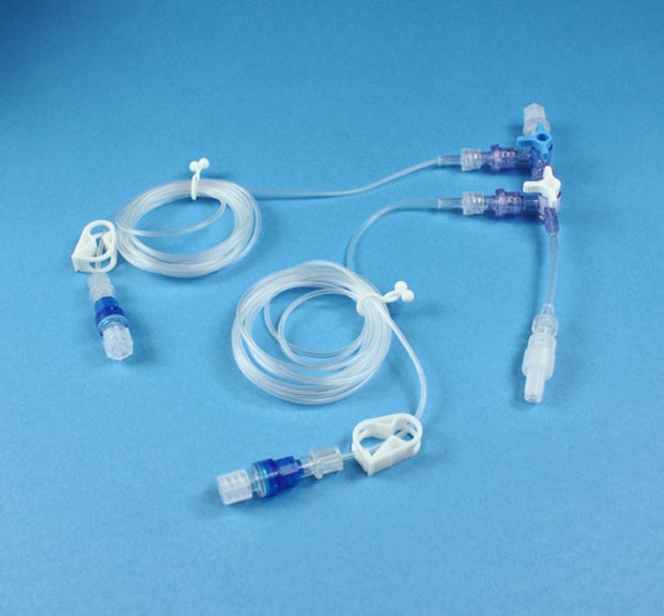 Produktbild - 62245 - TIVA-set med 2 anslutningar utan infusionsaggregat 2 antisifoner och 3 backventiler