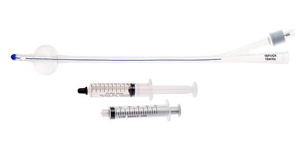 Produktbild - 65343 - Foleykateter Nelaton 2-vägs med förfylld glycerinspruta silikon CH12 10ml 20cm