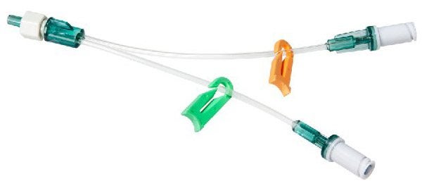 Produktbild - 51628 - Mikroförlängningsslang 2-vägs med två injektionsmembran neutral avslutning luer-lock 10cm