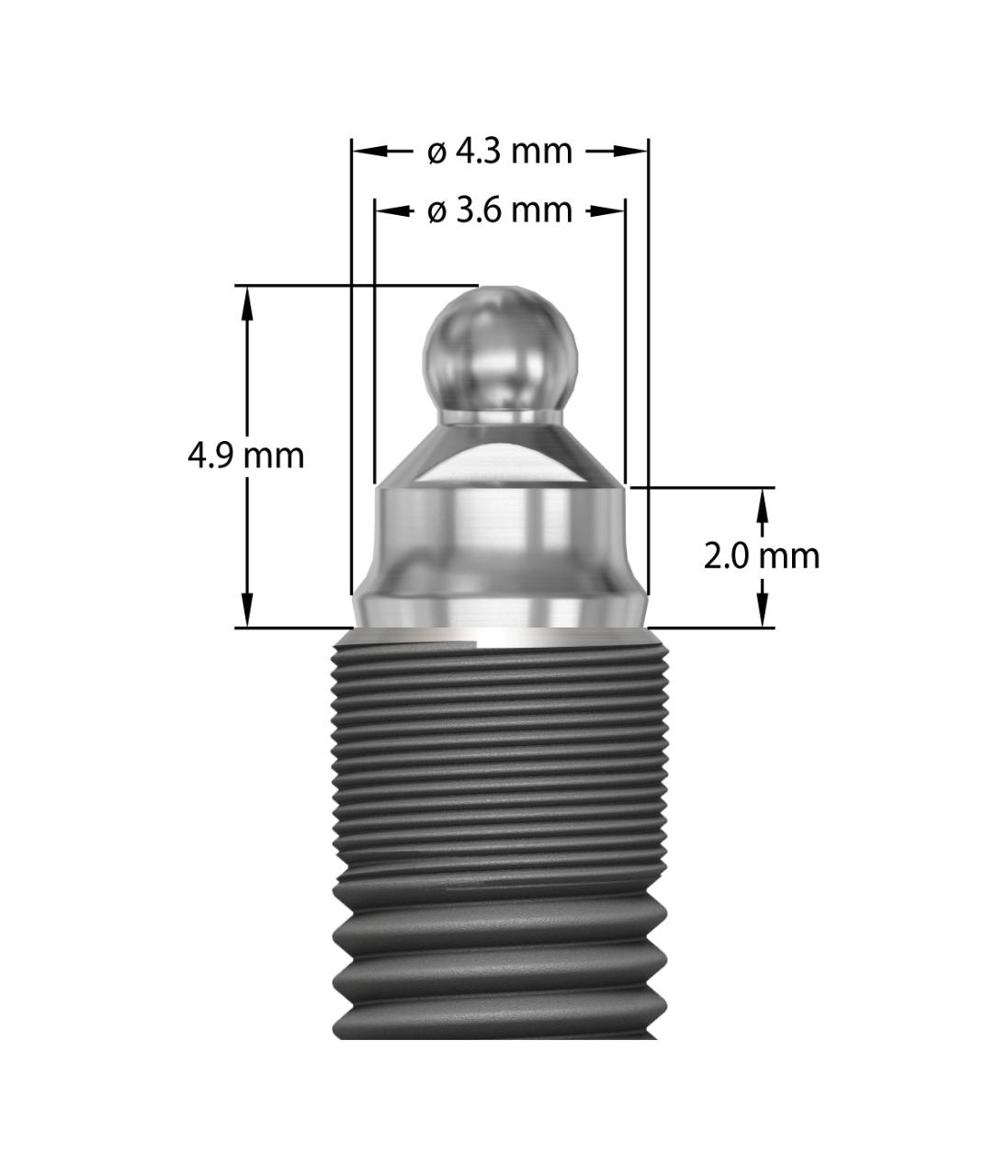 Produktbild 1 - 25697 - Ball abutment EV 4,8x2mm