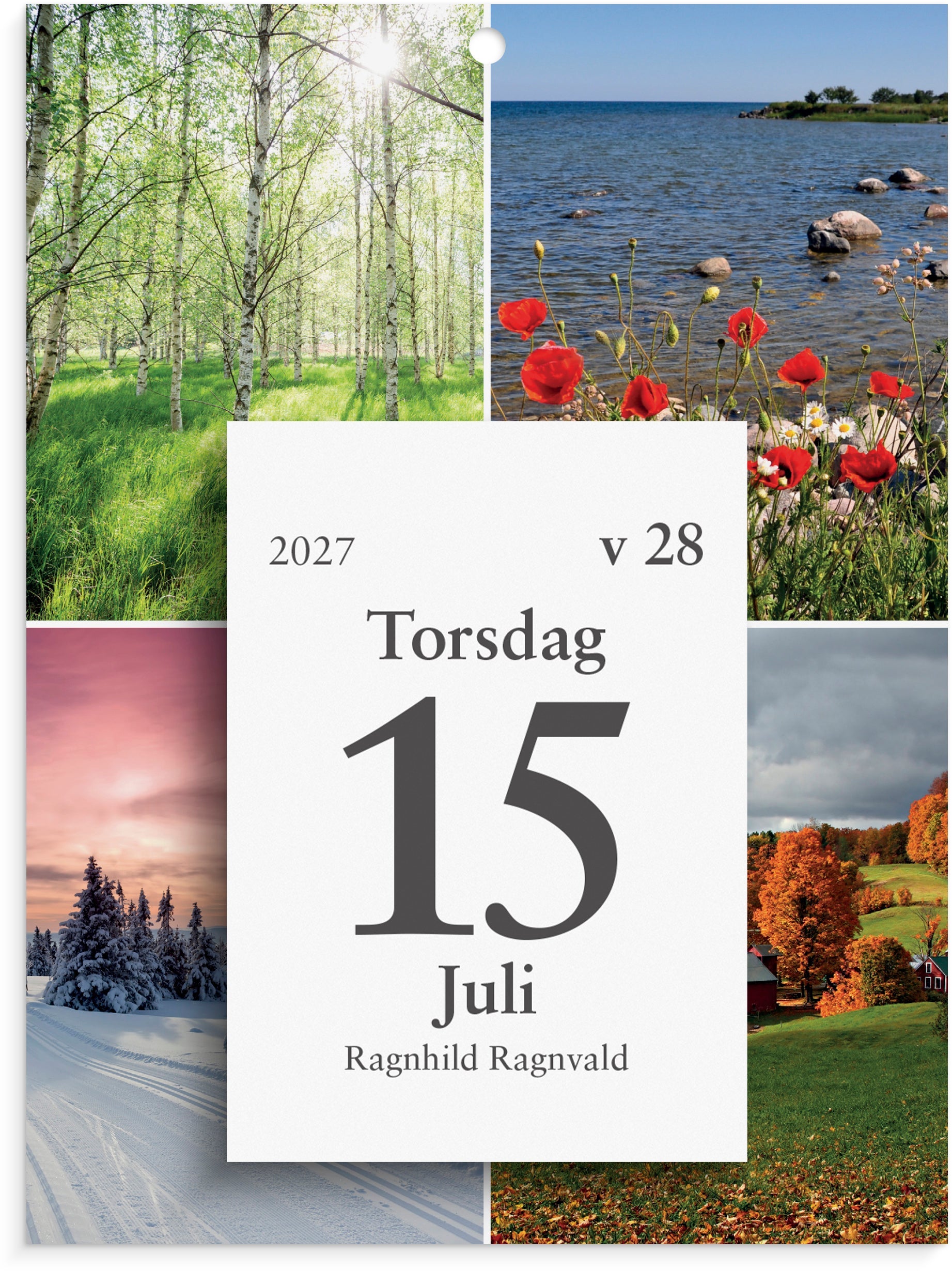 Produktbild - VF7009436 - Almanacka dagblock 2027 1 dag/blad årstider 130x175mm