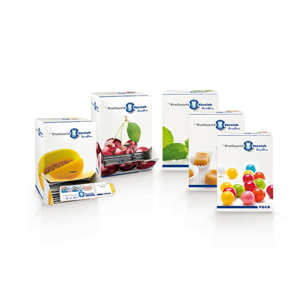 Produktbild - VF000121320 - Fluorlack engångsdos smak bubbelgum för känsliga tandhalsar