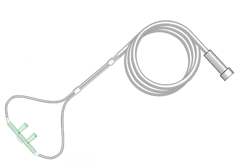 Produktbild - VF7000105 - Syrgasgrimma mjuk med koniska näskanyler och slang vuxen 2,1m