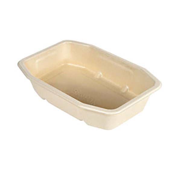 Produktbild - 64432 - Matlåda bagasse för maskinförslutning 800ml 215x148x40mm
