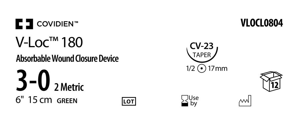 Produktbild - VF000150718 - V-LOC™ 180 ABS 3-0 GREEN 15CM CV-23 X12