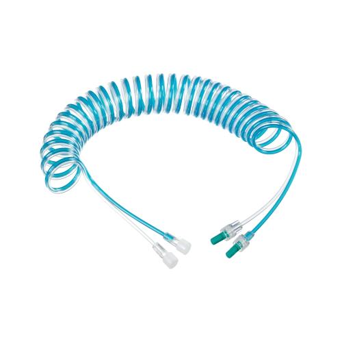 Produktbild - VF000166335 - Infusionsförlängningsslang spiral dubbellumen blå utan avstängning hane/hona 300cm