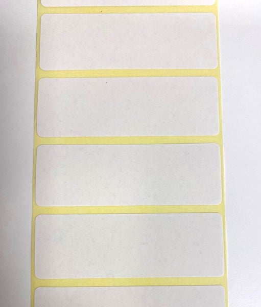 Produktbild - 57877 - Etikett thermo till IMX-system avtagbar runda hörn 65x22mm 1500st/rulle