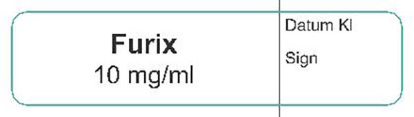 Produktbild - 62550 - Etikett Furix 10mg/ml vit/svart 12x50mm 500st/rulle