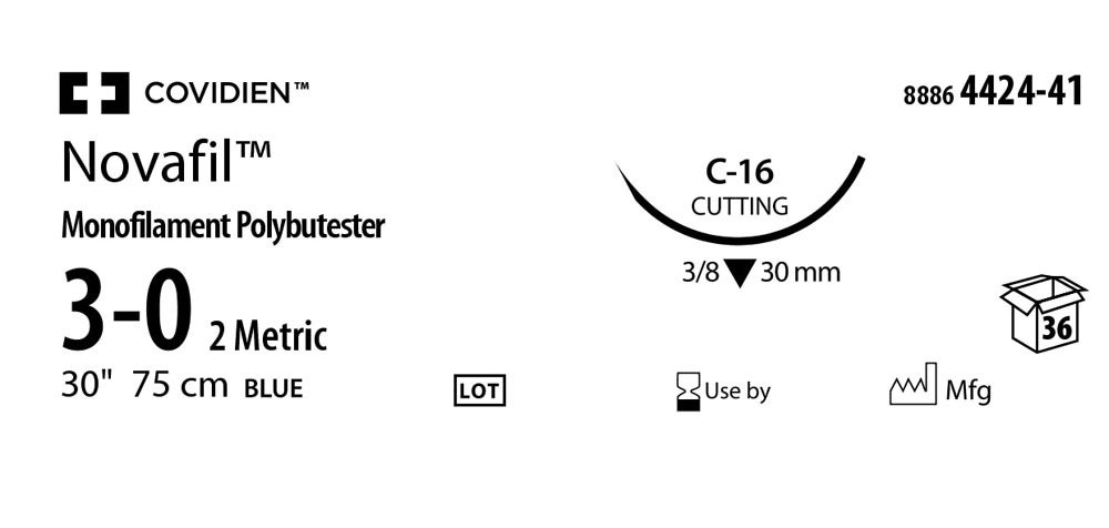Produktbild - VF000150901 - NOVAFIL™ 3-0 BLUE 75CM C-16 X36