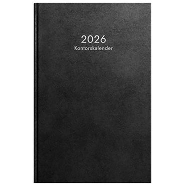 Produktbild - 65786 - Almanacka kontorskalender konstläder 2026 1 vecka/uppslag 150x320mm