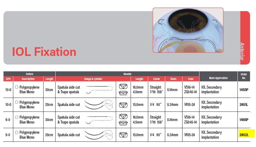 Produktbild - VF000148163 - NEEDLED SUTURES 9-0, POLYPROPYLENE, 20 CM 12/BOX