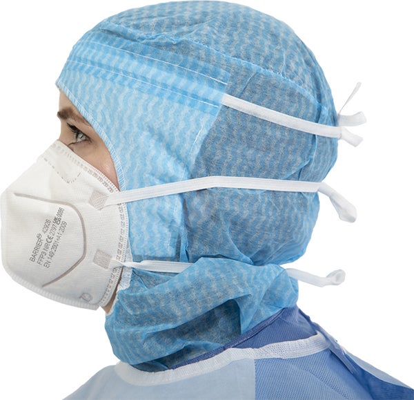 Produktbild - 65076 - ANDNINGSSKYDD M HUVUDB VIT KL FFP3 O IIR