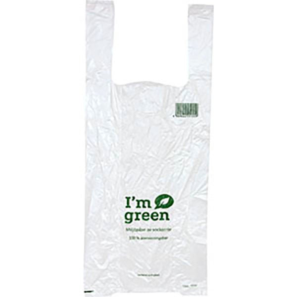 Produktbild - 64183 - Plastpåse med knythandtag transparent 5kg 220mmx110mmx50cm 500st/rulle