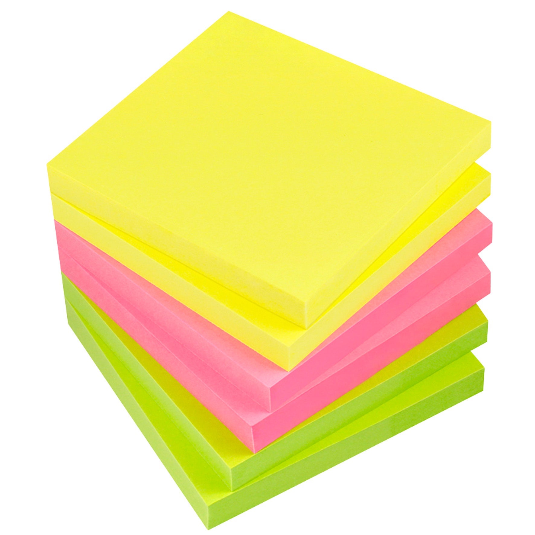 Produktbild - VF7008939 - Notesblock självhäftande blandad neon 75x75mm 6 block
