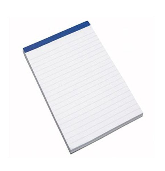 Produktbild - 74901 - Block häftat i överkant hålat linjerat och perforerat A5 80 blad 60g