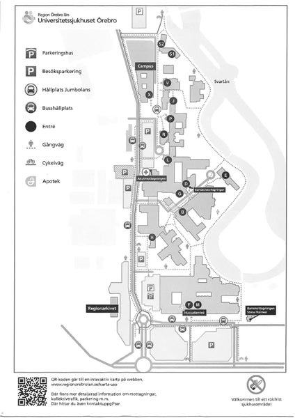 Produktbild - 55833 - Brevpapper fortsättningsblad med karta Universitetssjukhuset Örebro A4 80g