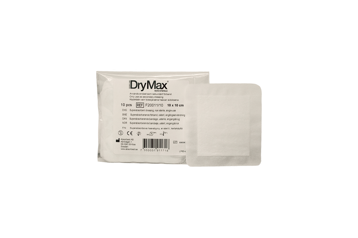 Produktbild - VF7002839 - Absorberande förband med superabsorbenter 10x10cm 10st/fp