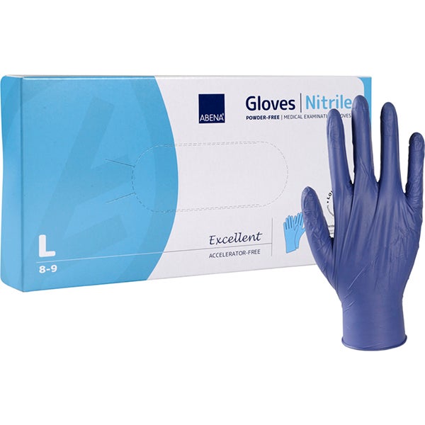 Produktbild - 63794 - Undersökningshandske nitril blå strl L