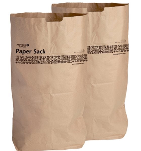 Produktbild - 57953 - Sopsäck papper 2-lager brun 60L 550x900x230mm