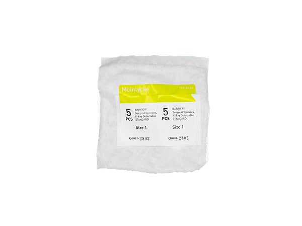 Produktbild - 65233 - Operationstork nonwoven med röntgentråd nr 1 25mm 5-pack