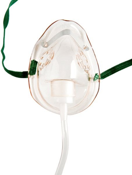 Produktbild - 45334 - Syrgasmask med näsklämma och fast slang för barn för flöde 5-10 L/min 2m