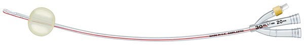 Produktbild - 45111 - Foleykateter Couvelaire 3-vägs för hematuri plast med latexcuff CH20 30ml 40cm