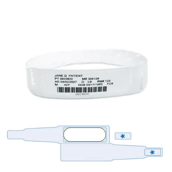 Produktbild - 62263 - Identitetsband med etikett för laserskrivare vuxen