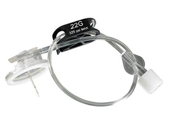 Produktbild - 51578 - Injektionsportkanyl med stickskydd vingar och slang 22G 25mm
