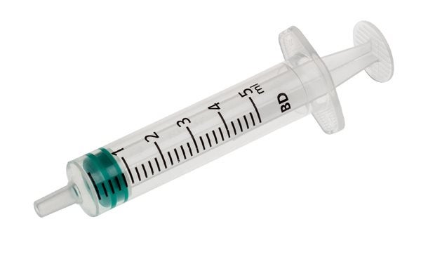 Produktbild - 52418 - Injektionsspruta enkelgraderad luer-lock centrerad med 0,2ml gradering 5ml