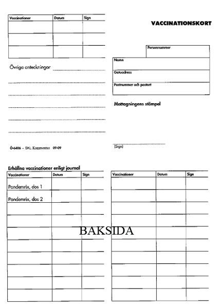 Produktbild - 45899 - Vaccinationskort neutralt