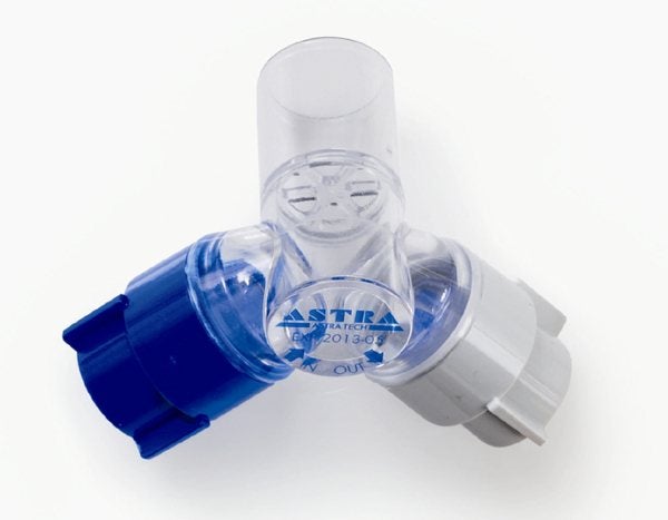 Produktbild - 86082 - Andningstränare för in- och utandning med två PEP-envägventiler flergångsbruk